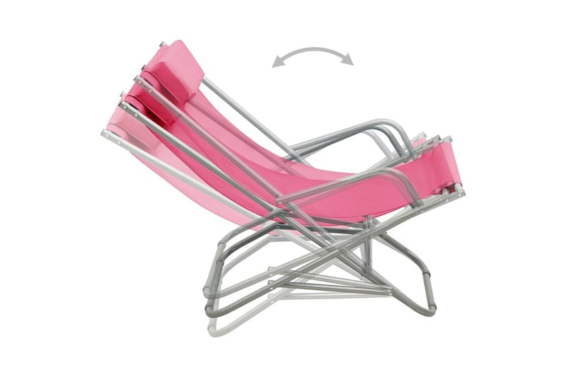 Solstoler 2 stk stål rosa - Rosa - Møbler - Stoler & lenestoler - Gyngestoler