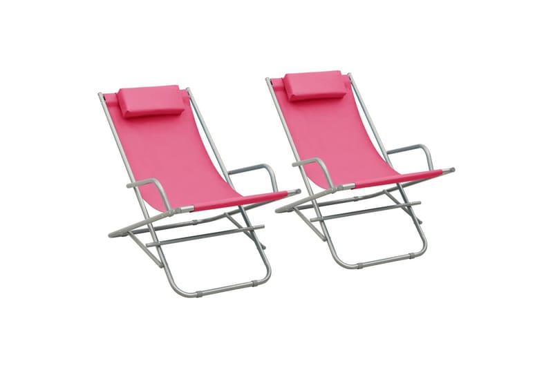 Solstoler 2 stk stål rosa - Rosa - Møbler - Stoler & lenestoler - Gyngestoler