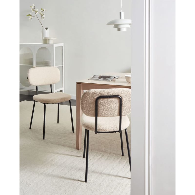 Spisestol Adair 2-pakning - Beige, svart - Møbler - Stoler & lenestoler - Spisestuestoler & kjøkkenstoler