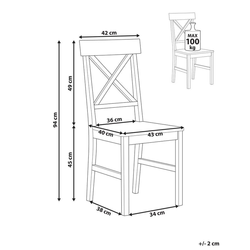 Spisestol Barlee 2-pakning - Møbler - Stoler & lenestoler - Spisestuestoler & kjøkkenstoler