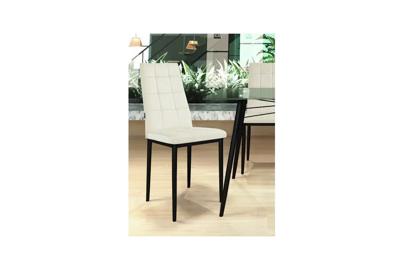 Spisestol Becca Sett med 2 Fløyel/metall, Krem - Fløyel/metall, Krem - Møbler - Stoler & lenestoler - Spisestuestoler & kjøkkenstoler