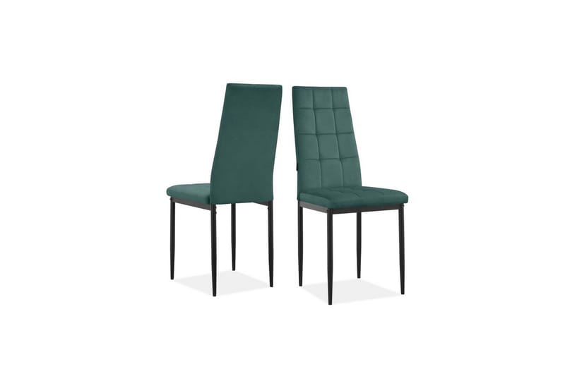 Spisestol Becca Sett med 2 Fløyel/metall, Mørk grønn, Fløyel/metall, Mørk grønn