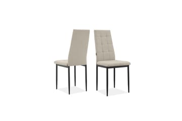 Spisestol Becca Sett med 2 Stoff/metall, Krem