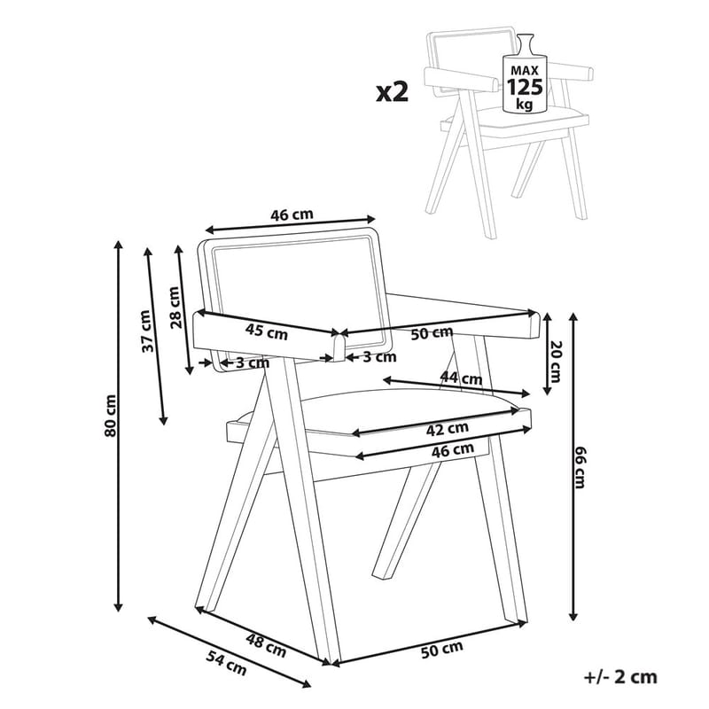 Spisestol Carmody 2-pakning - Møbler - Stoler & lenestoler - Spisestuestoler & kjøkkenstoler