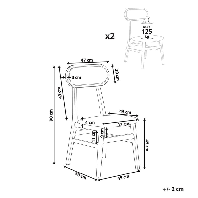 Spisestol Fallon 2-pakning - Møbler - Stoler & lenestoler - Spisestuestoler & kjøkkenstoler