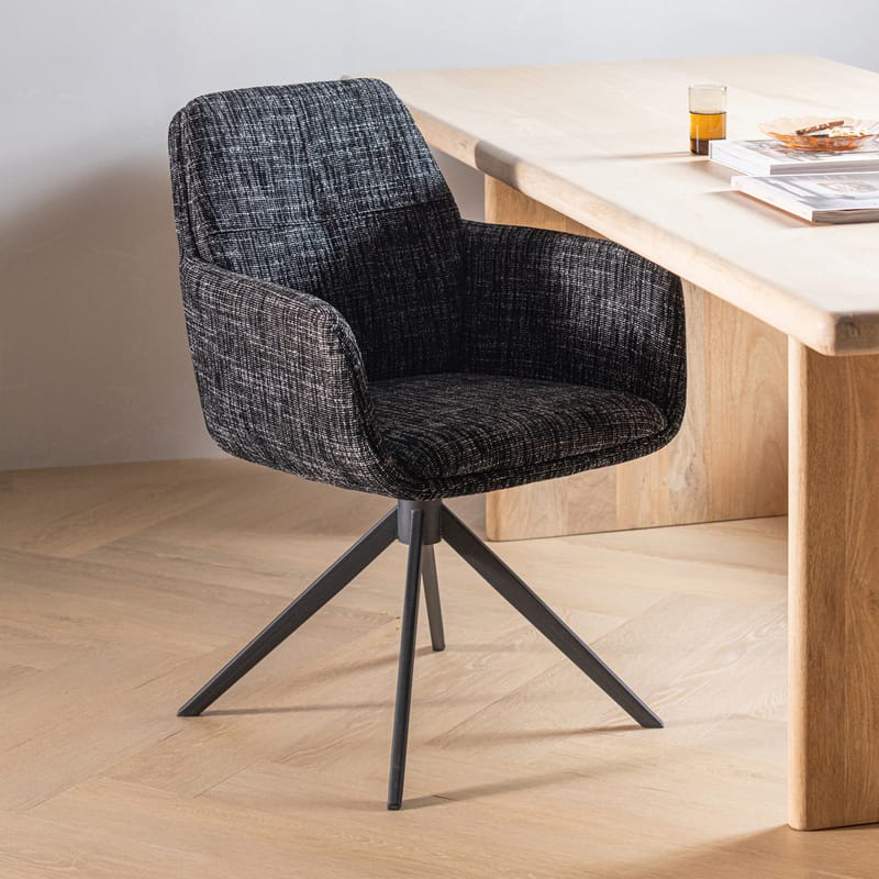 Spisestol Grant med snurrefunksjon - Svart - Møbler - Stoler & lenestoler - Spisestuestoler & kjøkkenstoler