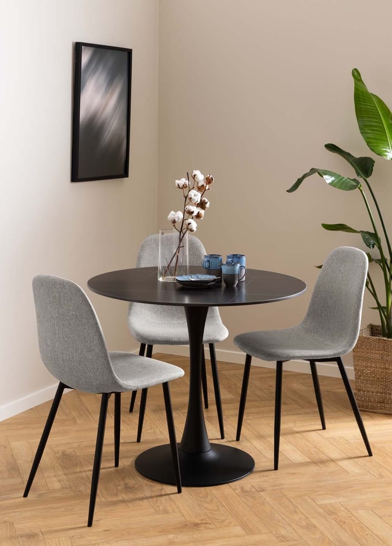 Spisestol HOME4YOU Celia Grå/svart - grå/svart - Møbler - Stoler & lenestoler - Spisestuestoler & kjøkkenstoler