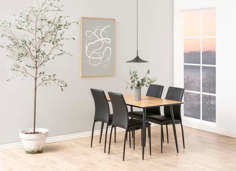 Spisestol HOME4YOU Demina Svart PU - Svart - Møbler - Stoler & lenestoler - Spisestuestoler & kjøkkenstoler