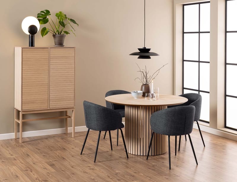 Spisestol HOME4YOU Eleanor med armlene, grå - Grå - Møbler - Stoler & lenestoler - Spisestuestoler & kjøkkenstoler