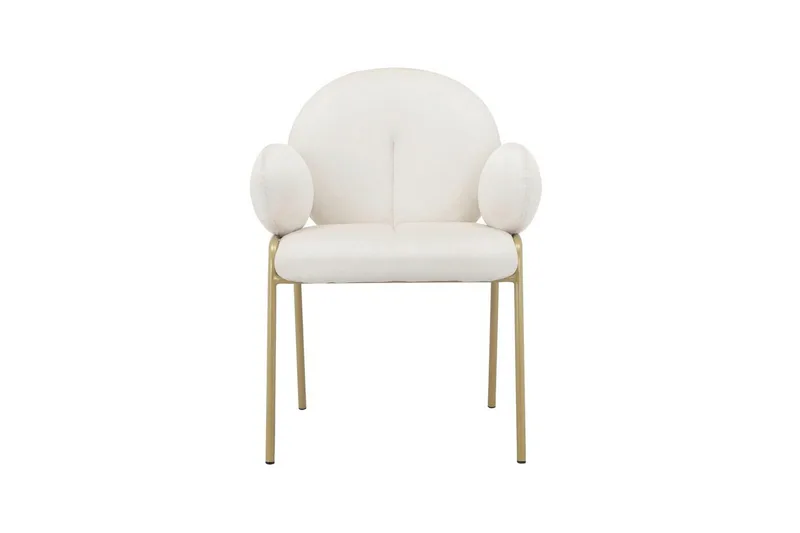 Spisestol Iwama Sett med 2 Kremfløyel - Kremfløyel - Møbler - Stoler & lenestoler - Spisestuestoler & kjøkkenstoler