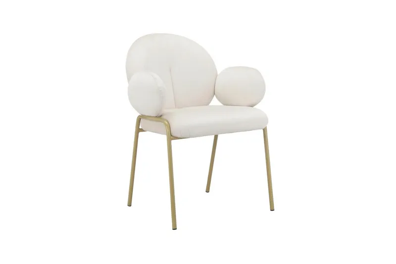 Spisestol Iwama Sett med 2 Kremfløyel - Kremfløyel - Møbler - Stoler & lenestoler - Spisestuestoler & kjøkkenstoler