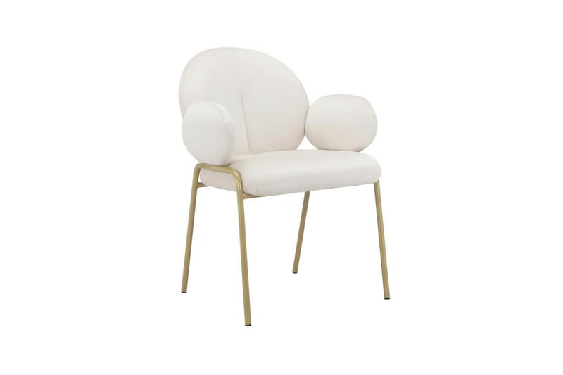 Spisestol Iwama Sett med 2 Kremfløyel - Kremfløyel - Møbler - Stoler & lenestoler - Spisestuestoler & kjøkkenstoler