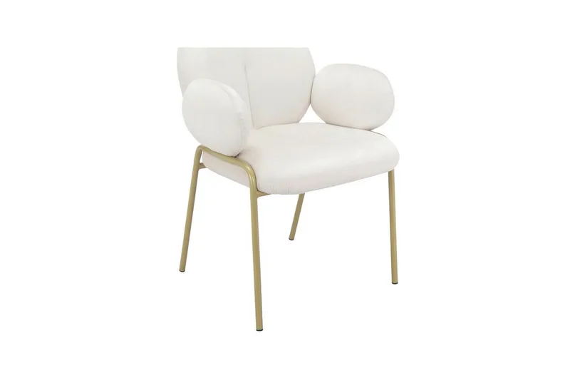 Spisestol Iwama Sett med 2 Kremfløyel - Kremfløyel - Møbler - Stoler & lenestoler - Spisestuestoler & kjøkkenstoler