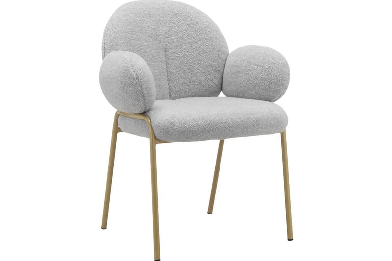 Spisestol Iwama Sett med 2 Lys grå teddy - Lys grå teddy - Møbler - Stoler & lenestoler - Spisestuestoler & kjøkkenstoler