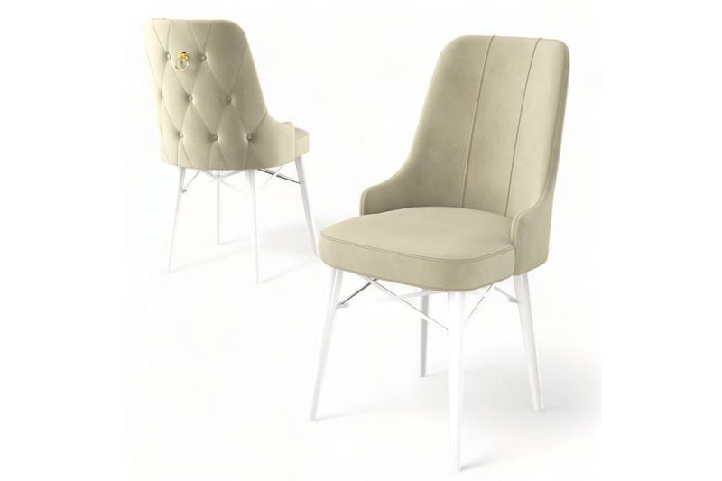 Spisestol Jandela Krem / Hvit - Krem / Hvit - Møbler - Stoler & lenestoler - Spisestuestoler & kjøkkenstoler