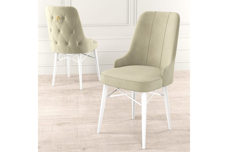 Spisestol Jandela Krem / Hvit - Krem / Hvit - Møbler - Stoler & lenestoler - Spisestuestoler & kjøkkenstoler