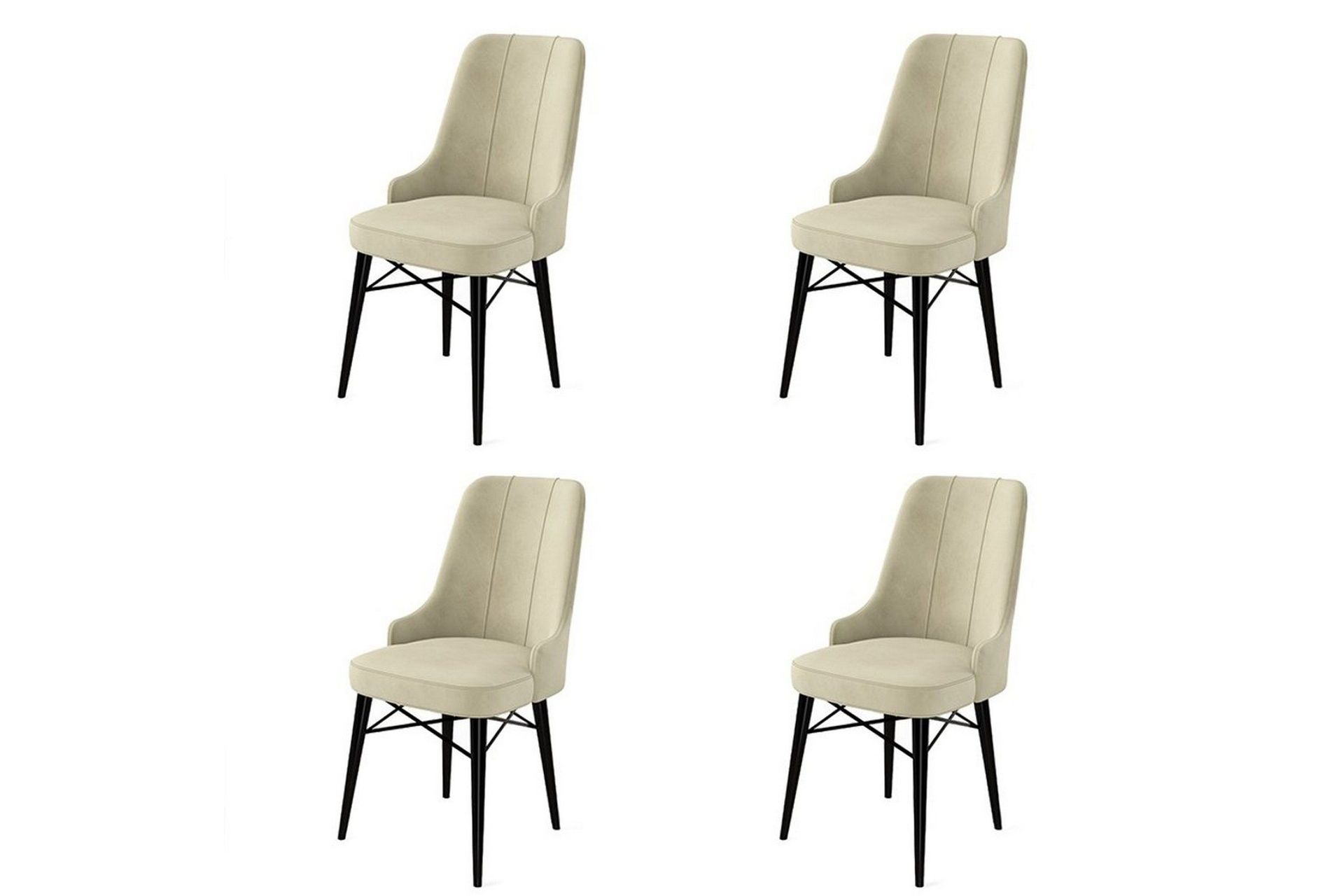 Spisestol Jandela Krem / Svart - Krem / Svart