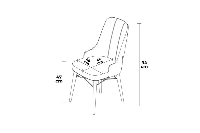 Spisestol Jandela Krem / Svart - Krem / Svart - Møbler - Stoler & lenestoler - Spisestuestoler & kjøkkenstoler
