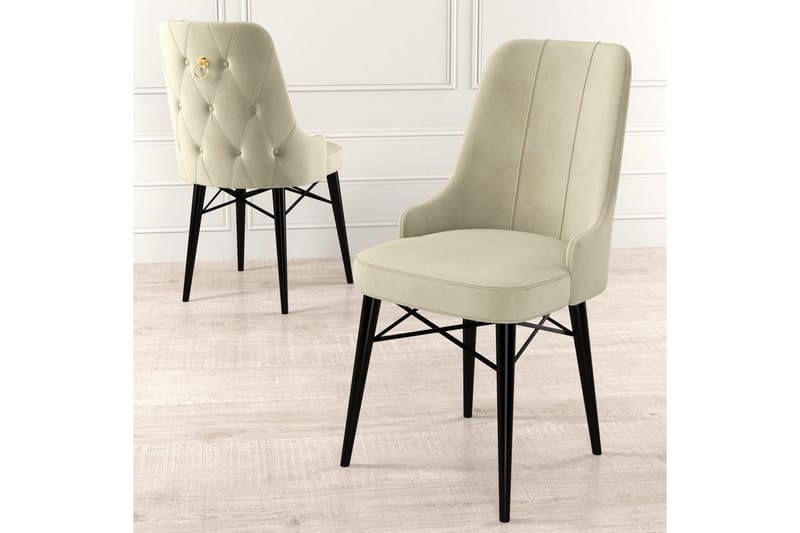 Spisestol Jandela Krem / Svart - Krem / Svart - Møbler - Stoler & lenestoler - Spisestuestoler & kjøkkenstoler