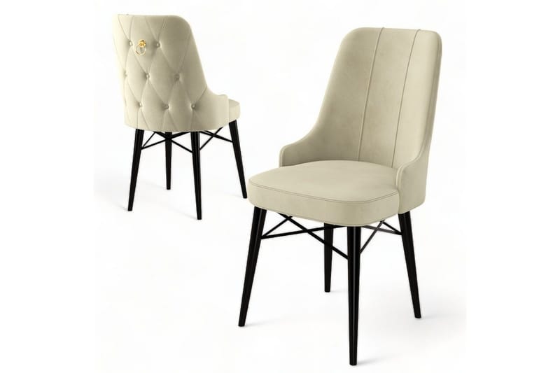 Spisestol Jandela Krem / Svart - Krem / Svart - Møbler - Stoler & lenestoler - Spisestuestoler & kjøkkenstoler