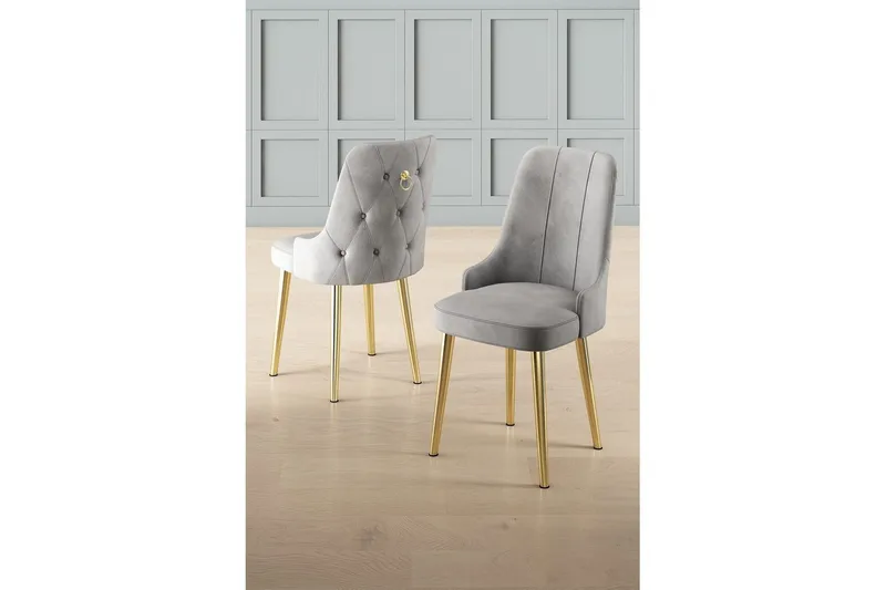 Spisestol Jebi Grå / Gull - Grå / Gull - Møbler - Stoler & lenestoler - Spisestuestoler & kjøkkenstoler