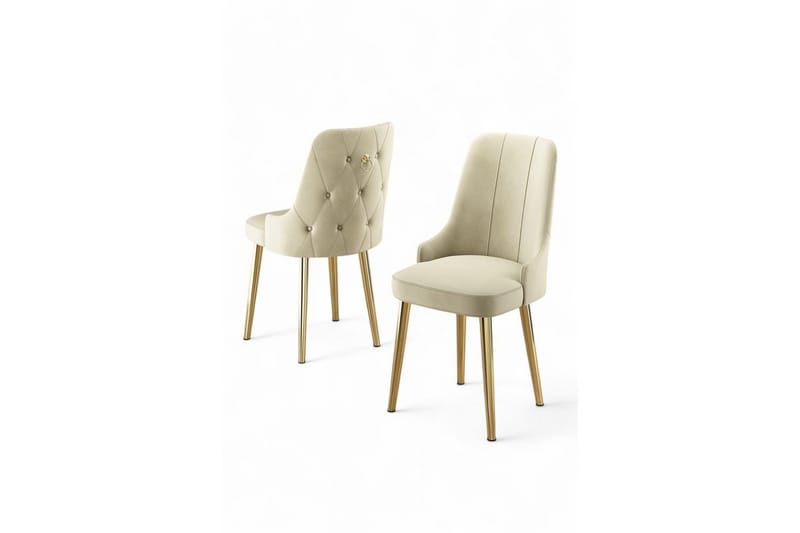 Spisestol Jebi Krem / Gull - Krem / Gull - Møbler - Stoler & lenestoler - Spisestuestoler & kjøkkenstoler