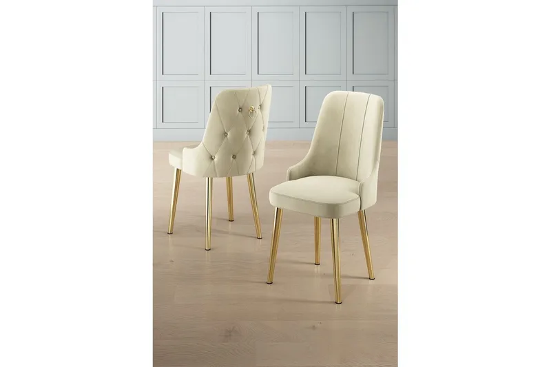 Spisestol Jebi Krem / Gull - Krem / Gull - Møbler - Stoler & lenestoler - Spisestuestoler & kjøkkenstoler