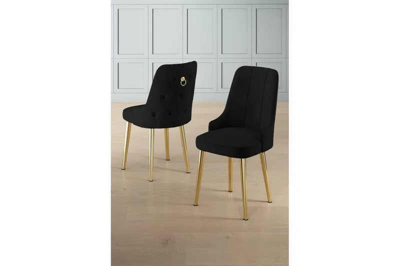 Spisestol Jebi Svart / Gull - Svart / Gull - Møbler - Stoler & lenestoler - Spisestuestoler & kjøkkenstoler