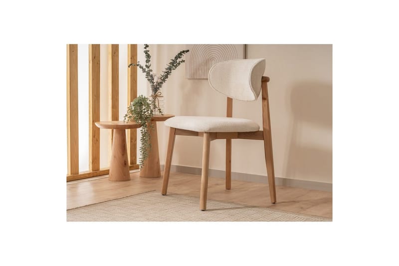 Spisestol Karela Bøk / Hvit - Hvitfarget tre - Møbler - Stoler & lenestoler - Spisestuestoler & kjøkkenstoler