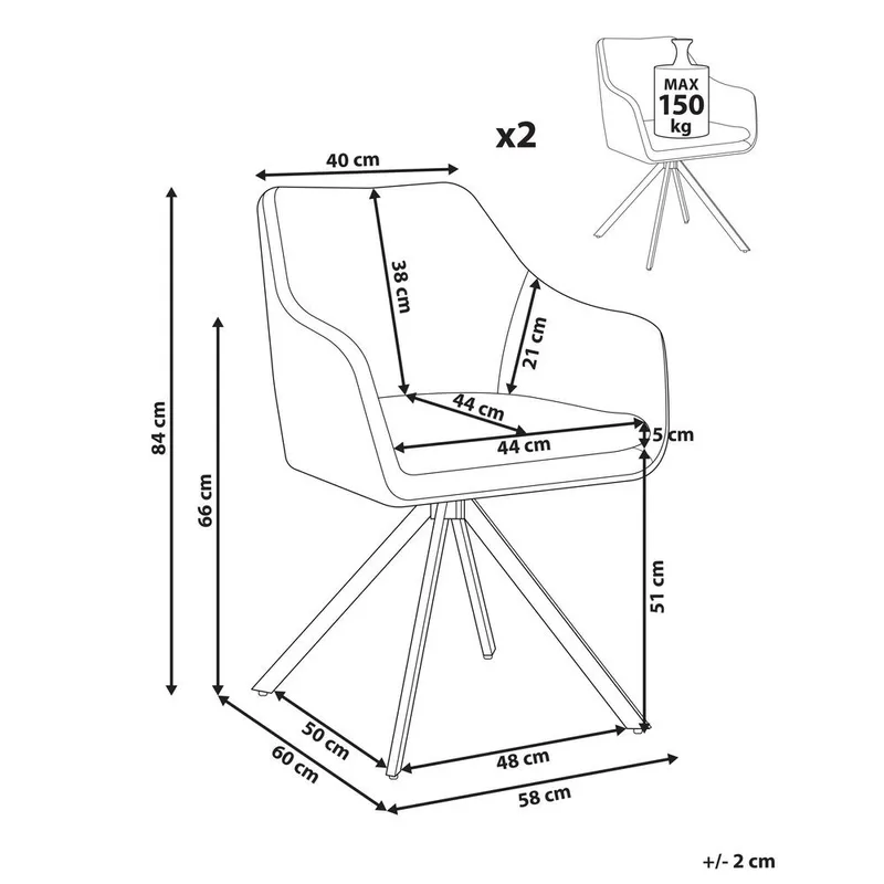Spisestol Lithia 2-pakning - Møbler - Stoler & lenestoler - Spisestuestoler & kjøkkenstoler