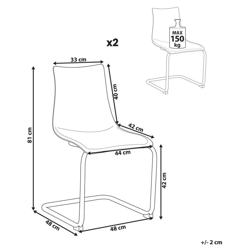Spisestol Marshall 2-pakning - Transparent, Sølv - Møbler - Stoler & lenestoler - Spisestuestoler & kjøkkenstoler