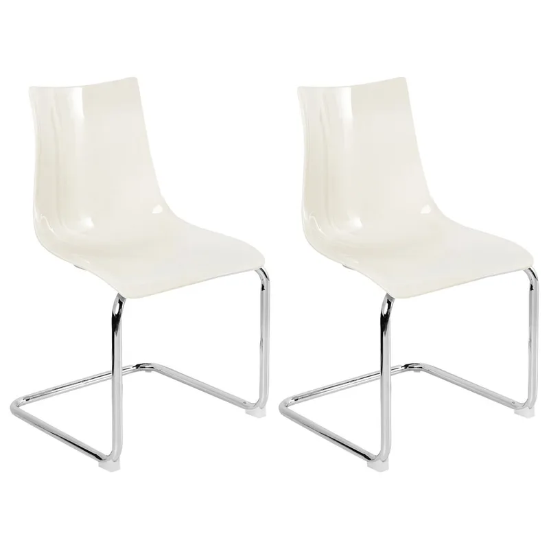 Spisestol Marshall 2-pakning - Hvit, Sølv - Møbler - Stoler & lenestoler - Spisestuestoler & kjøkkenstoler