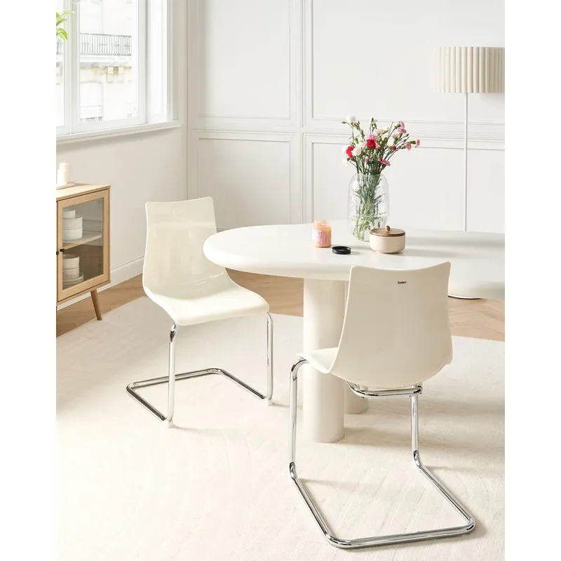 Spisestol Marshall 2-pakning - Hvit, Sølv - Møbler - Stoler & lenestoler - Spisestuestoler & kjøkkenstoler