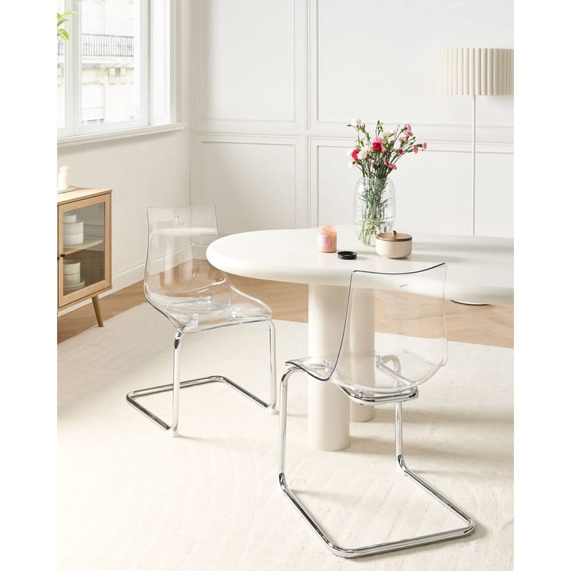 Spisestol Marshall 2-pakning - Transparent, Sølv - Møbler - Stoler & lenestoler - Spisestuestoler & kjøkkenstoler