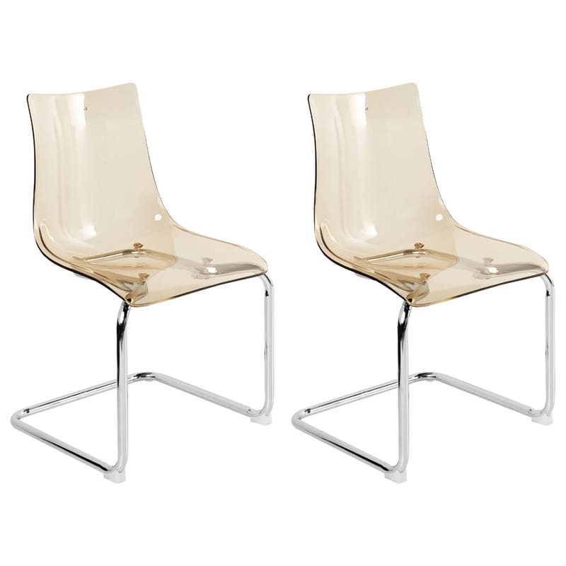 Spisestol Marshall 2-pakning - Transparent, Oransje, Sølv - Møbler - Stoler & lenestoler - Spisestuestoler & kjøkkenstoler