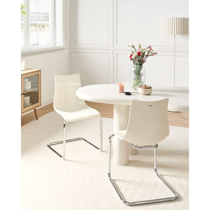 Spisestol Marshall 2-pakning - Hvit, Sølv - Møbler - Stoler & lenestoler - Spisestuestoler & kjøkkenstoler