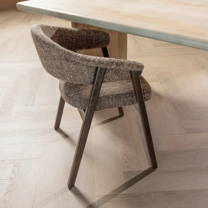 Spisestol med armlener Tunar, Brun melange