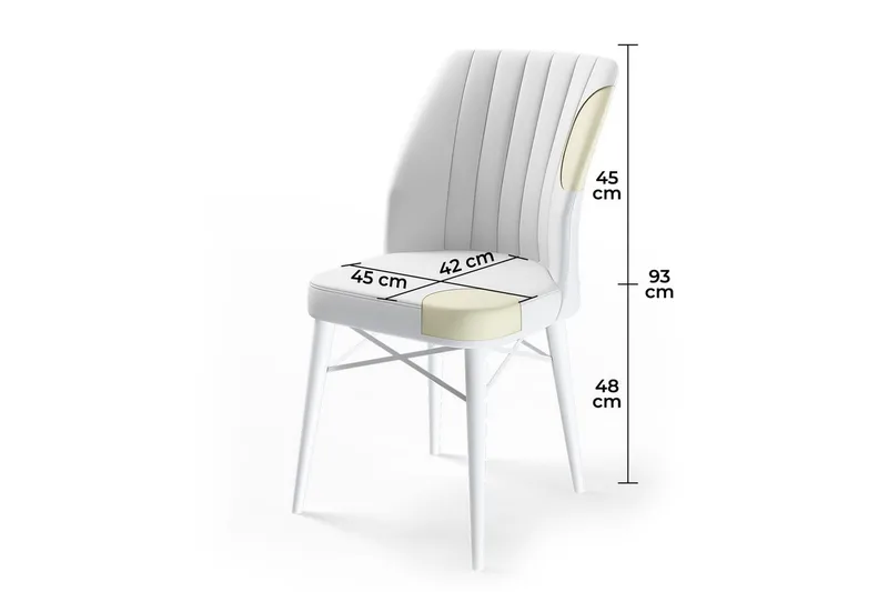Spisestol Miraen Krem / Hvit - Krem / Hvit - Møbler - Stoler & lenestoler - Spisestuestoler & kjøkkenstoler