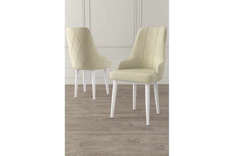 Spisestol Mobarkar Krem / Hvit - Krem / Hvit - Møbler - Stoler & lenestoler - Spisestuestoler & kjøkkenstoler
