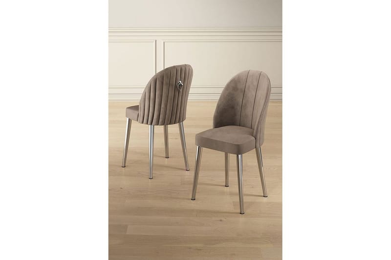 Spisestol Orlen Cappuccino / Krom - Cappuccino / Krom - Møbler - Stoler & lenestoler - Spisestuestoler & kjøkkenstoler