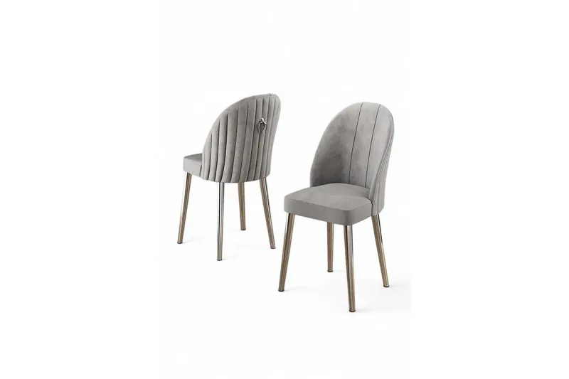 Spisestol Orlen Grå / Krom - Grå / Krom - Møbler - Stoler & lenestoler - Spisestuestoler & kjøkkenstoler
