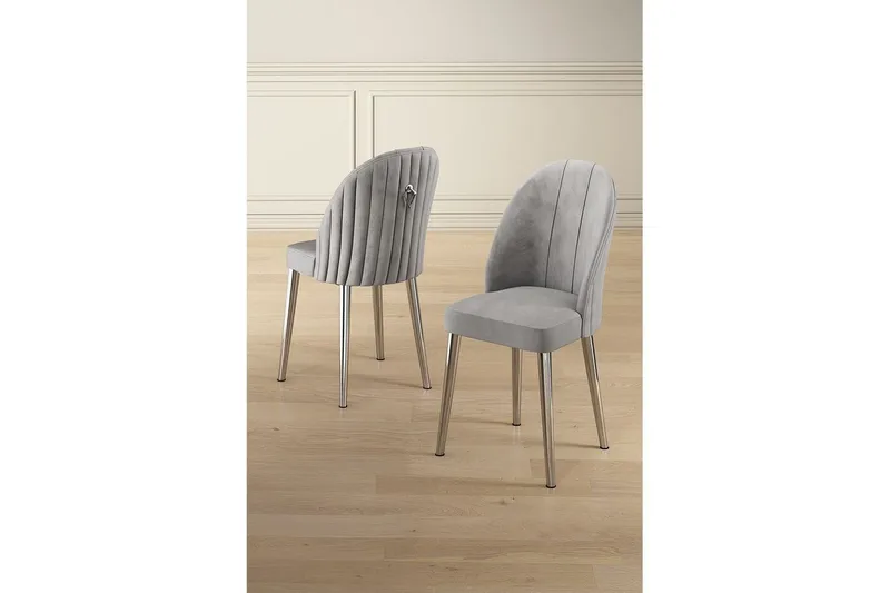 Spisestol Orlen Grå / Krom - Grå / Krom - Møbler - Stoler & lenestoler - Spisestuestoler & kjøkkenstoler