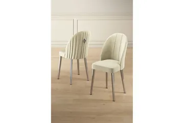 Spisestol Orlen Krem / Krom - Krem / Krom - Møbler - Stoler & lenestoler - Spisestuestoler & kjøkkenstoler
