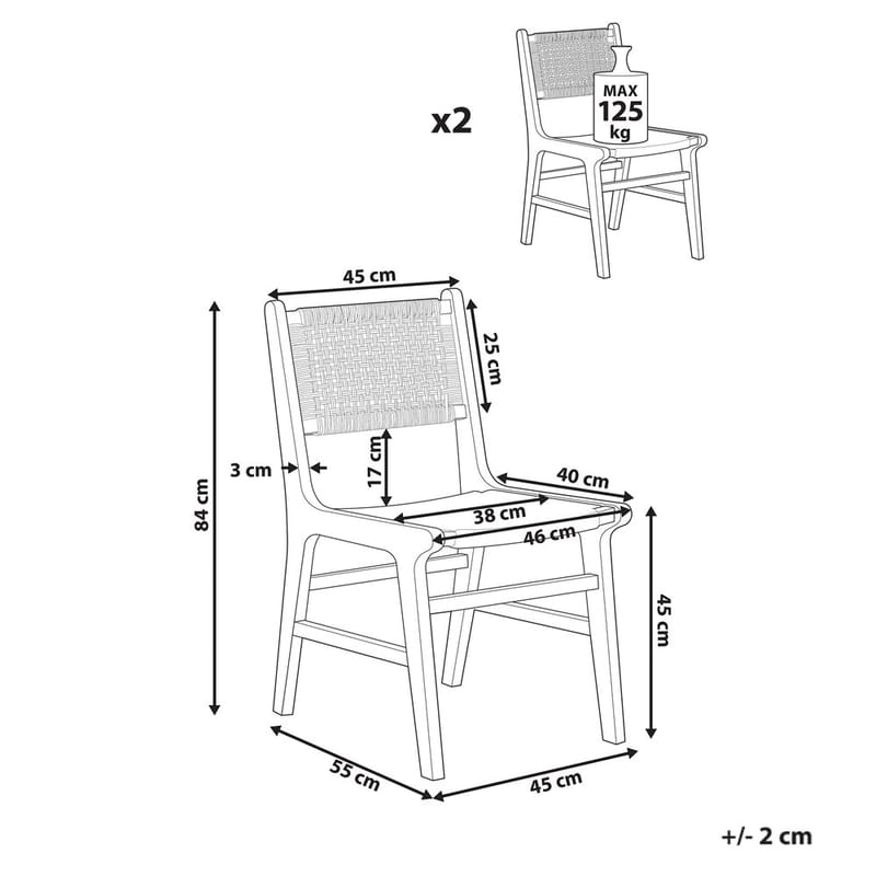 Spisestol Ozella 2-pakning - Møbler - Stoler & lenestoler - Spisestuestoler & kjøkkenstoler