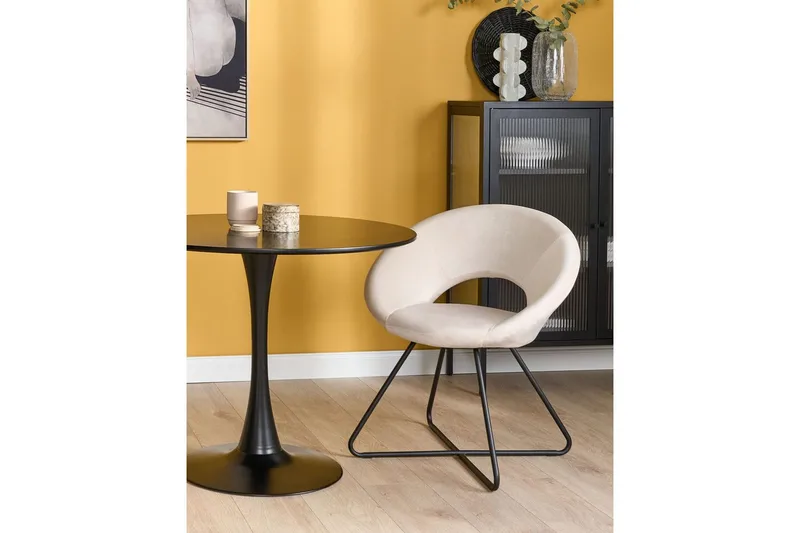 Spisestol Rachel - Off-white, Svart, Offwhite, Svart - Møbler - Stoler & lenestoler - Lenestoler