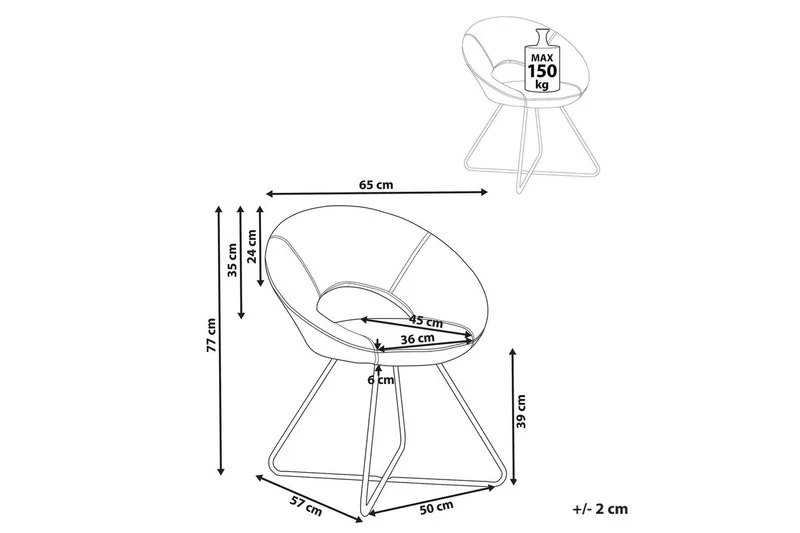 Spisestol Rachel - Off-white, Svart, Offwhite, Svart - Møbler - Stoler & lenestoler - Lenestoler