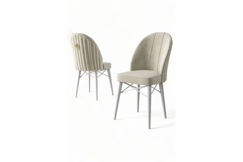 Spisestol Ritim Krem / Hvit - Cremehvit/Hvit - Møbler - Stoler & lenestoler - Spisestuestoler & kjøkkenstoler