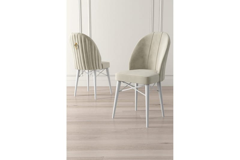 Spisestol Ritim Krem / Hvit - Cremehvit/Hvit - Møbler - Stoler & lenestoler - Spisestuestoler & kjøkkenstoler