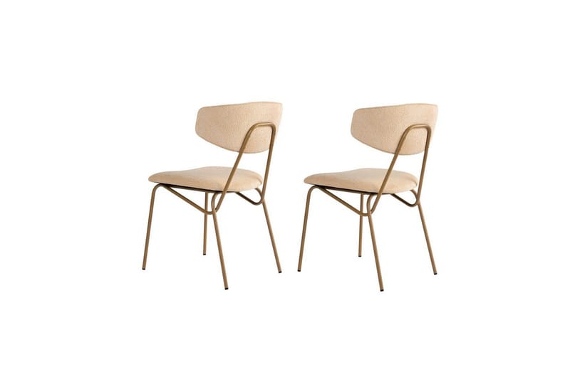Spisestol Sanroman Beige / Gull - Beige / Gull - Møbler - Stoler & lenestoler - Spisestuestoler & kjøkkenstoler