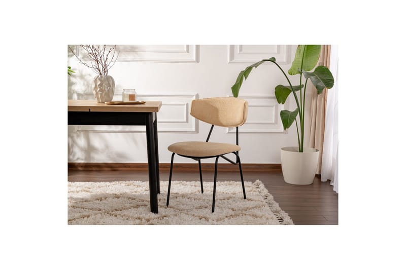 Spisestol Sanroman Beige / Svart - Beige / Svart - Møbler - Stoler & lenestoler - Spisestuestoler & kjøkkenstoler